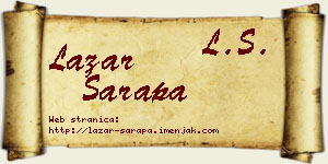 Lazar Sarapa vizit kartica